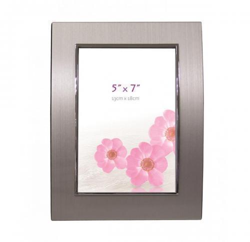 Brushed Aluminium Photo Frame Holds 5